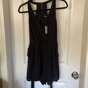 Express Black Dressy Romper